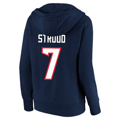 C.J. Stroud Houston Texans Women's Plus Size Player Name & Number V-Neck Pullover Hoodie - Navy Hoodies