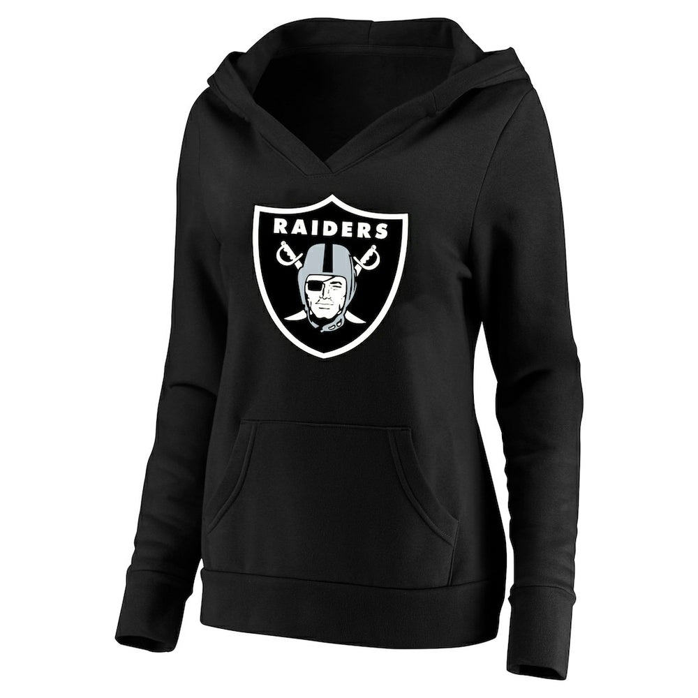 Maxx Crosby Las Vegas Raiders Women's Plus Size Player Name & Number V-Neck Pullover Hoodie - Black Hoodies