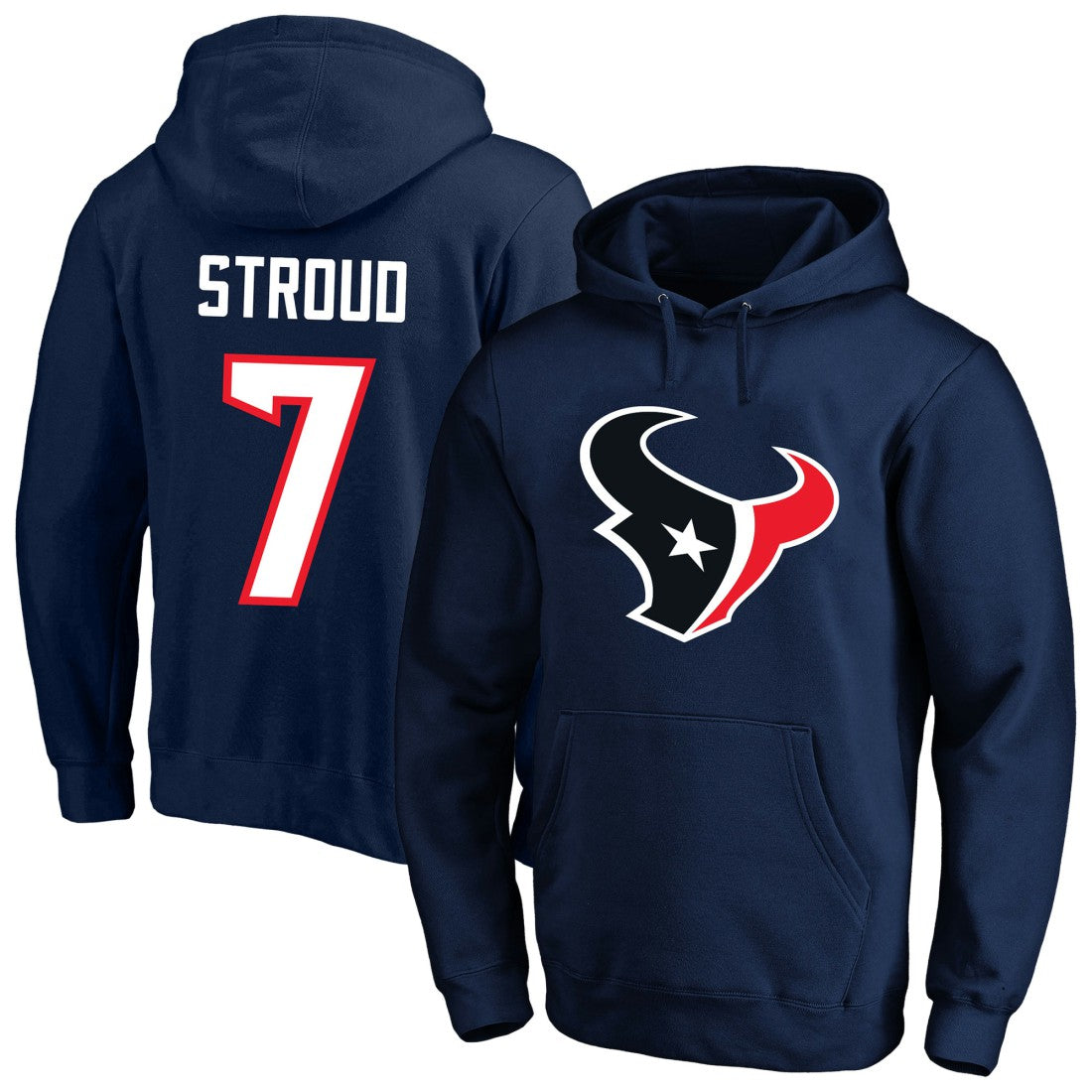 C.J. Stroud Houston Texans Big & Tall Name & Number Fleece Pullover Hoodie - Navy Hoodies