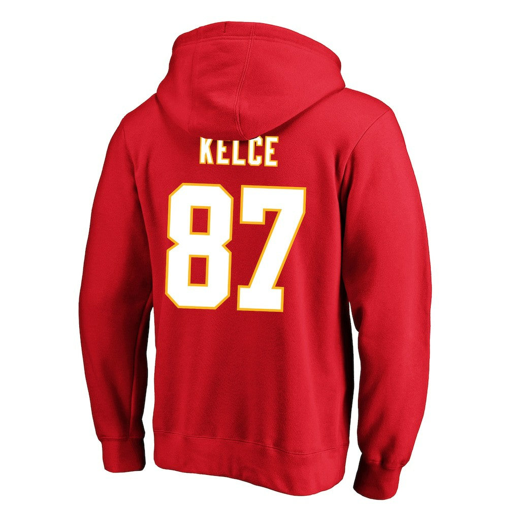 Travis Kelce Kansas City Chiefs Big & Tall Name & Number Fleece Pullover Hoodie - Red Hoodies