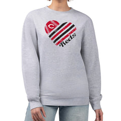 Cincinnati Reds G-III 4Her by Carl Banks Women's Heart Logo Fleece Pullover Sweatshirt - Heather Gray Pullover
