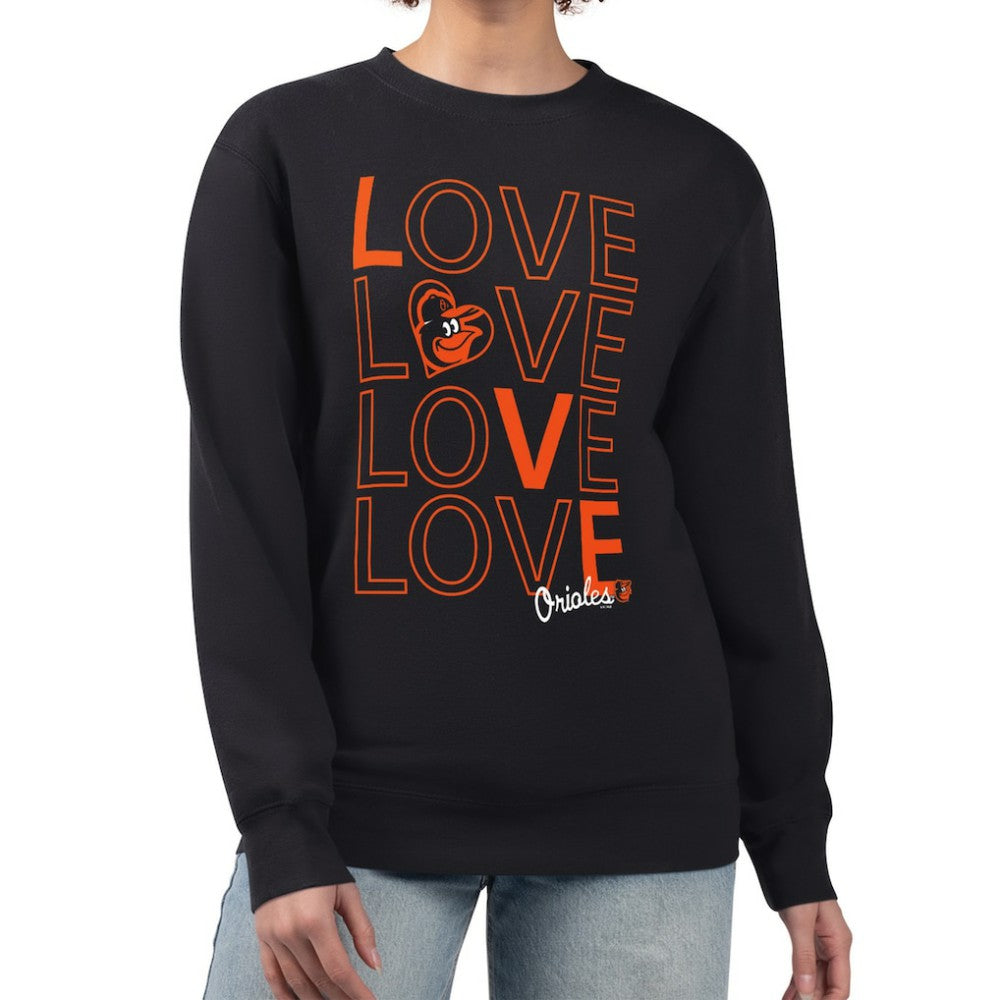 Baltimore Orioles G-III 4Her by Carl Banks Women's Love Team Logo Fleece Pullover Sweatshirt - Black Pullover