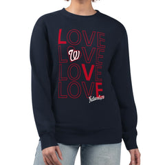 Washington Nationals G-III 4Her by Carl Banks Women's Love Team Logo Fleece Pullover Sweatshirt - Navy Pullover