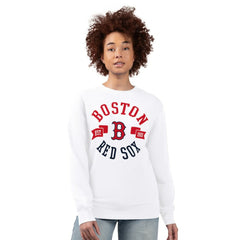 Boston Red Sox G-III 4Her by Carl Banks Women's Team Logo Fleece Pullover Sweatshirt - White Pullover