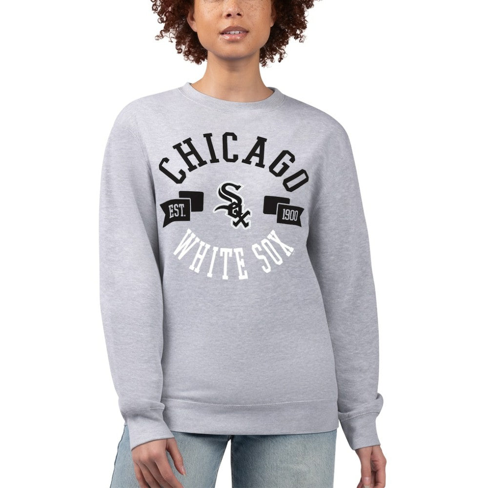 Chicago White Sox G-III 4Her by Carl Banks Women's Team Logo Fleece Pullover Sweatshirt - Heather Gray Pullover
