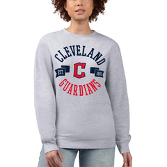 Cleveland Guardians G-III 4Her by Carl Banks Women's Team Logo Fleece Pullover Sweatshirt - Heather Gray Pullover