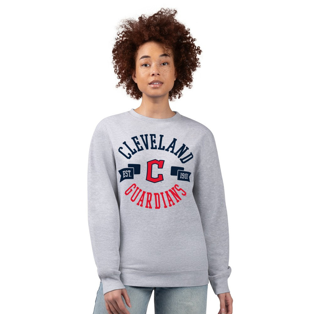 Cleveland Guardians G-III 4Her by Carl Banks Women's Team Logo Fleece Pullover Sweatshirt - Heather Gray Pullover