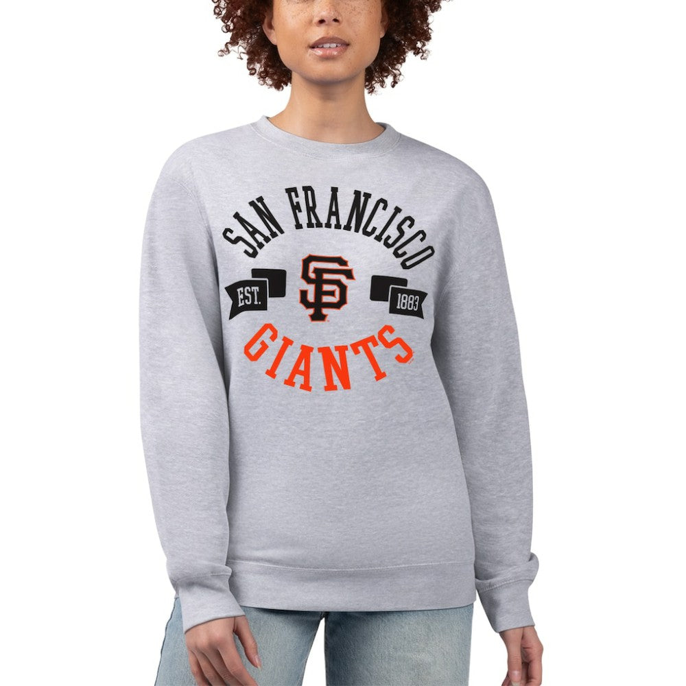 San Francisco Giants G-III 4Her by Carl Banks Women's Team Logo Fleece Pullover Sweatshirt - Heather Gray Pullover