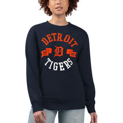 Detroit Tigers G-III 4Her by Carl Banks Women's Team Logo Fleece Pullover Sweatshirt - Navy Pullover