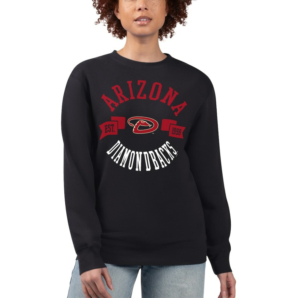 Arizona Diamondbacks G-III 4Her by Carl Banks Women's Team Logo Fleece Pullover Sweatshirt - Black Pullover