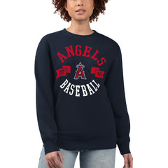 Los Angeles Angels G-III 4Her by Carl Banks Women's Team Logo Fleece Pullover Sweatshirt - Navy Pullover