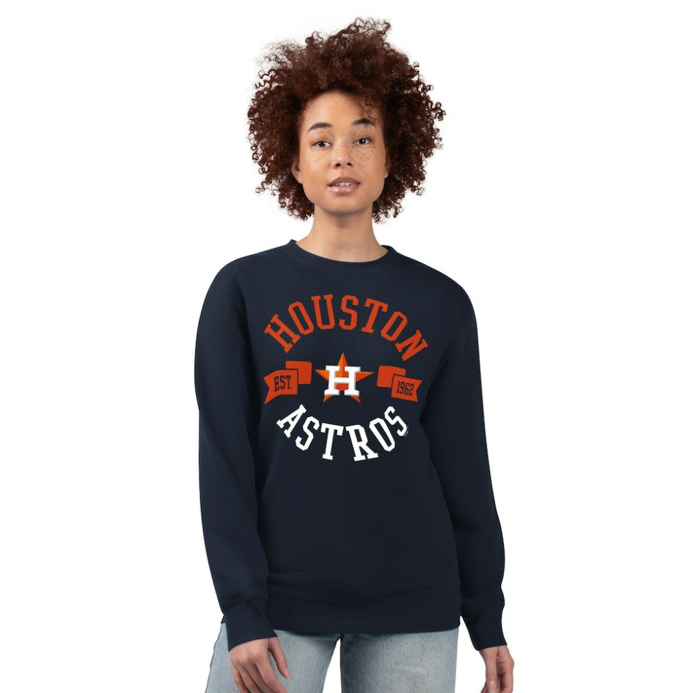 Houston Astros G-III 4Her by Carl Banks Women's Team Logo Fleece Pullover Sweatshirt - Navy Pullover