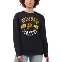 Pittsburgh Pirates G-III 4Her by Carl Banks Women's Team Logo Fleece Pullover Sweatshirt - Black Pullover