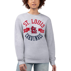 St. Louis Cardinals G-III 4Her by Carl Banks Women's Team Logo Fleece Pullover Sweatshirt - Heather Gray Pullover