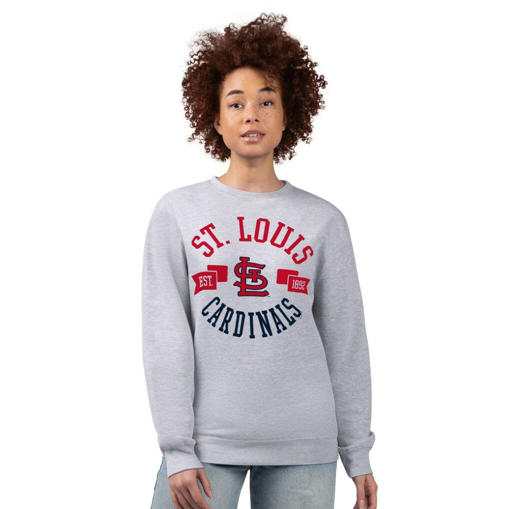 St. Louis Cardinals G-III 4Her by Carl Banks Women's Team Logo Fleece Pullover Sweatshirt - Heather Gray Pullover