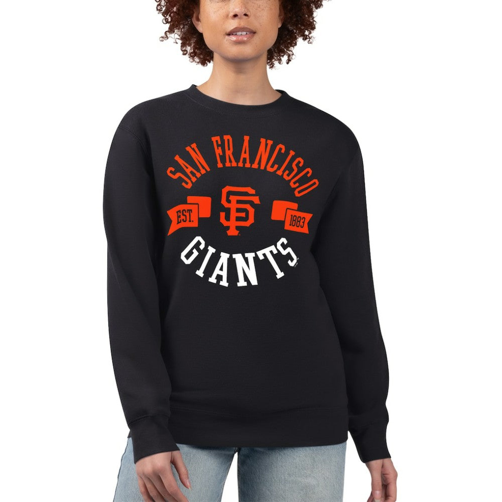 San Francisco Giants G-III 4Her by Carl Banks Women's Team Logo Fleece Pullover Sweatshirt - Black Pullover