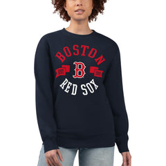 Boston Red Sox G-III 4Her by Carl Banks Women's Team Logo Fleece Pullover Sweatshirt - Navy Pullover
