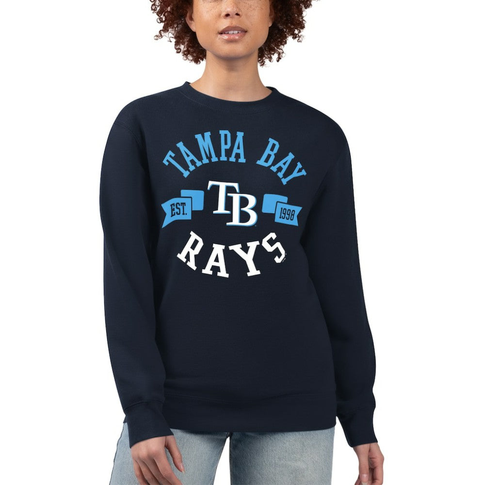 Tampa Bay Rays G-III 4Her by Carl Banks Women's Team Logo Fleece Pullover Sweatshirt - Navy Pullover