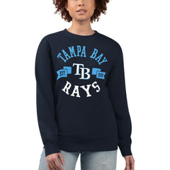 Tampa Bay Rays G-III 4Her by Carl Banks Women's Team Logo Fleece Pullover Sweatshirt - Navy Pullover