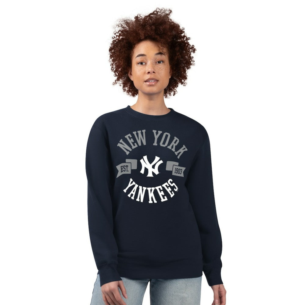 New York Yankees G-III 4Her by Carl Banks Women's Team Logo Fleece Pullover Sweatshirt - Navy Pullover