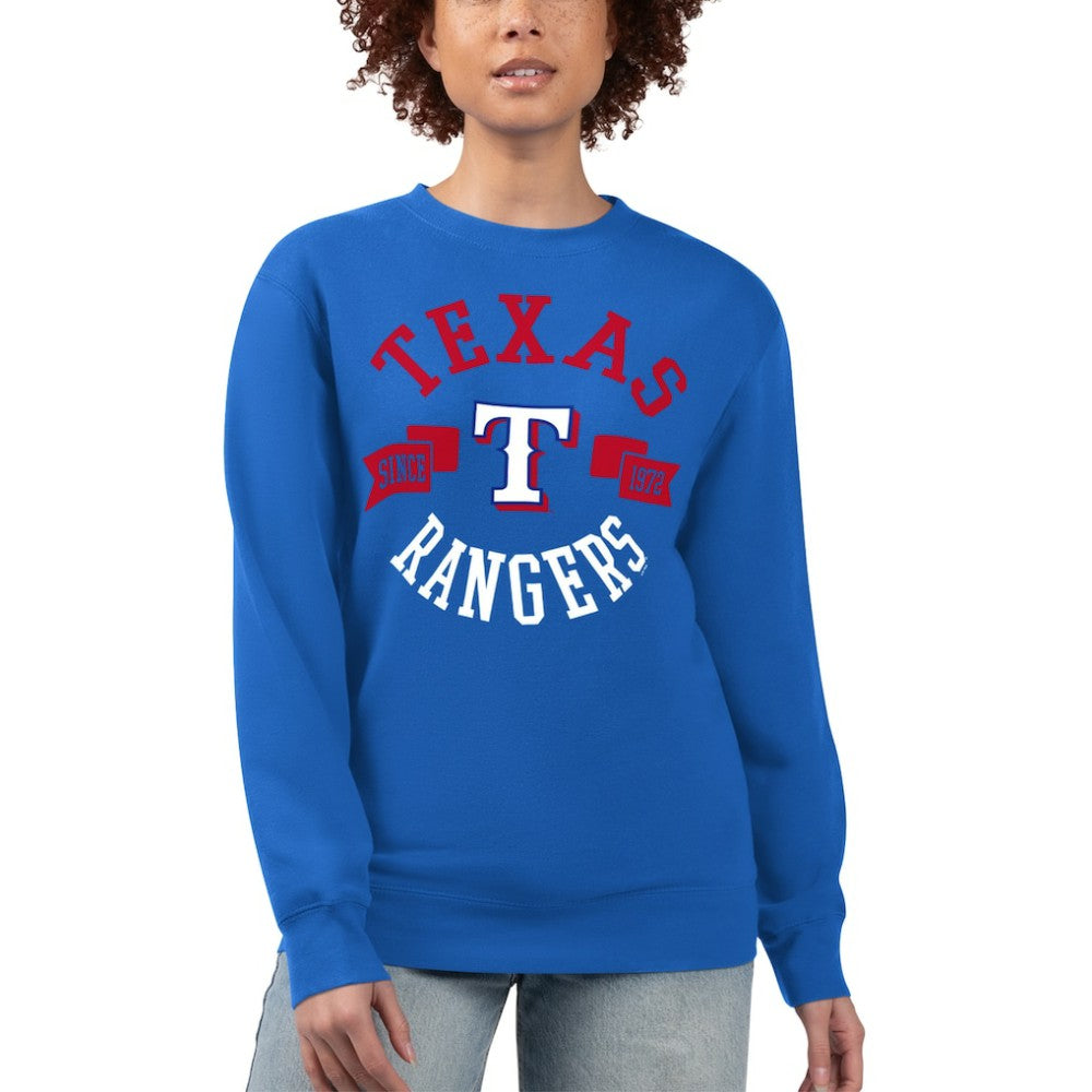 Texas Rangers G-III 4Her by Carl Banks Women's Team Logo Fleece Pullover Sweatshirt - Royal Pullover