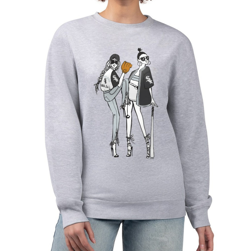 Chicago White Sox G-III 4Her by Carl Banks Women's Baseball Girls Fleece Pullover Sweatshirt - Heather Gray Pullover