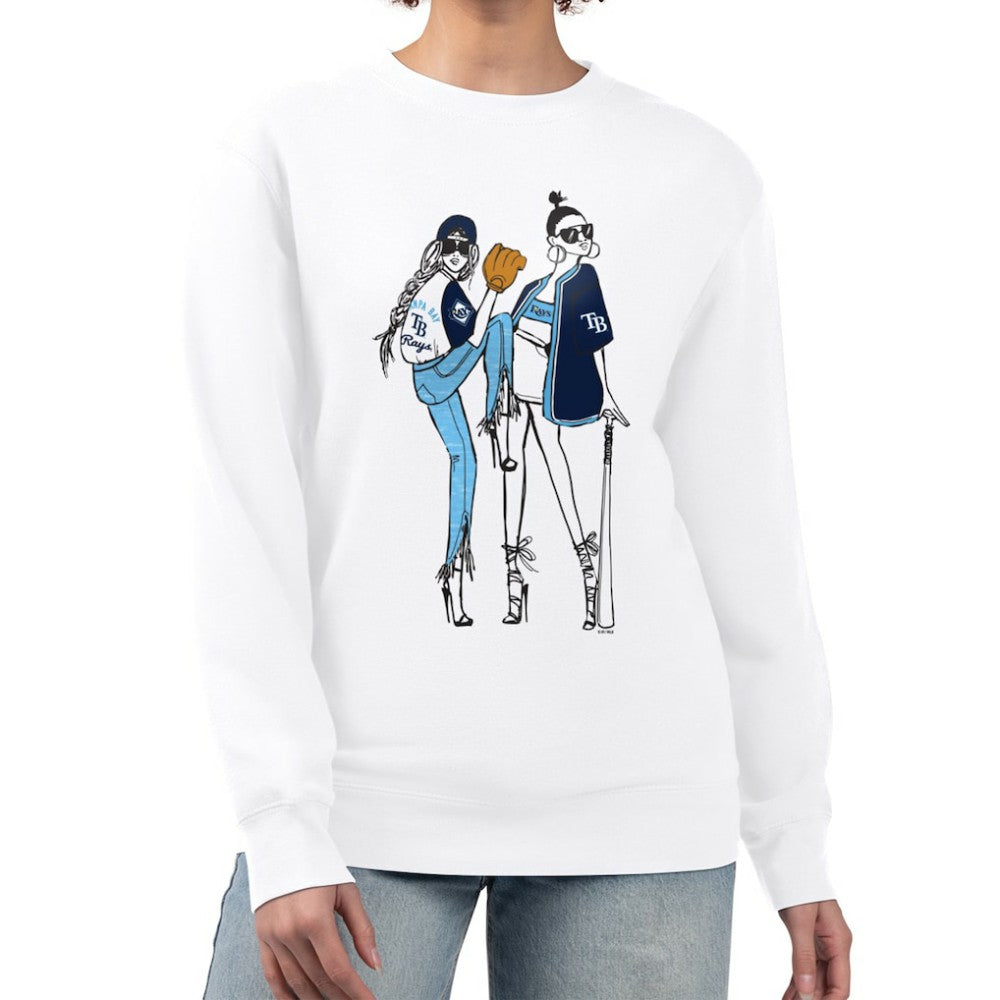 Tampa Bay Rays G-III 4Her by Carl Banks Women's Baseball Girls Fleece Pullover Sweatshirt - White Pullover