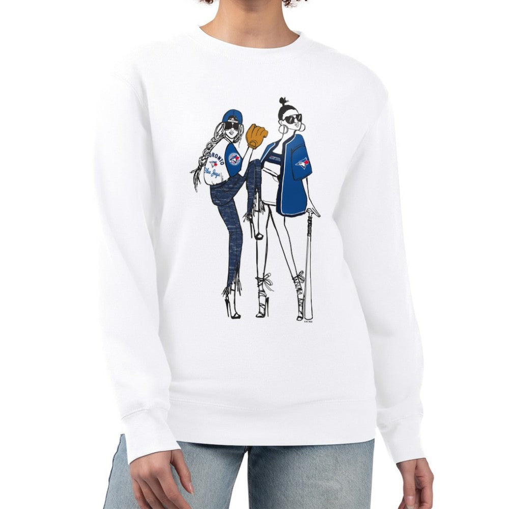 Toronto Blue Jays G-III 4Her by Carl Banks Women's Baseball Girls Fleece Pullover Sweatshirt - White Pullover