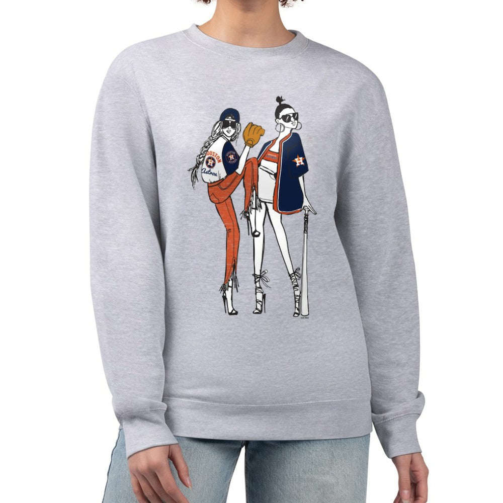 Houston Astros G-III 4Her by Carl Banks Women's Baseball Girls Fleece Pullover Sweatshirt - Heather Gray Pullover