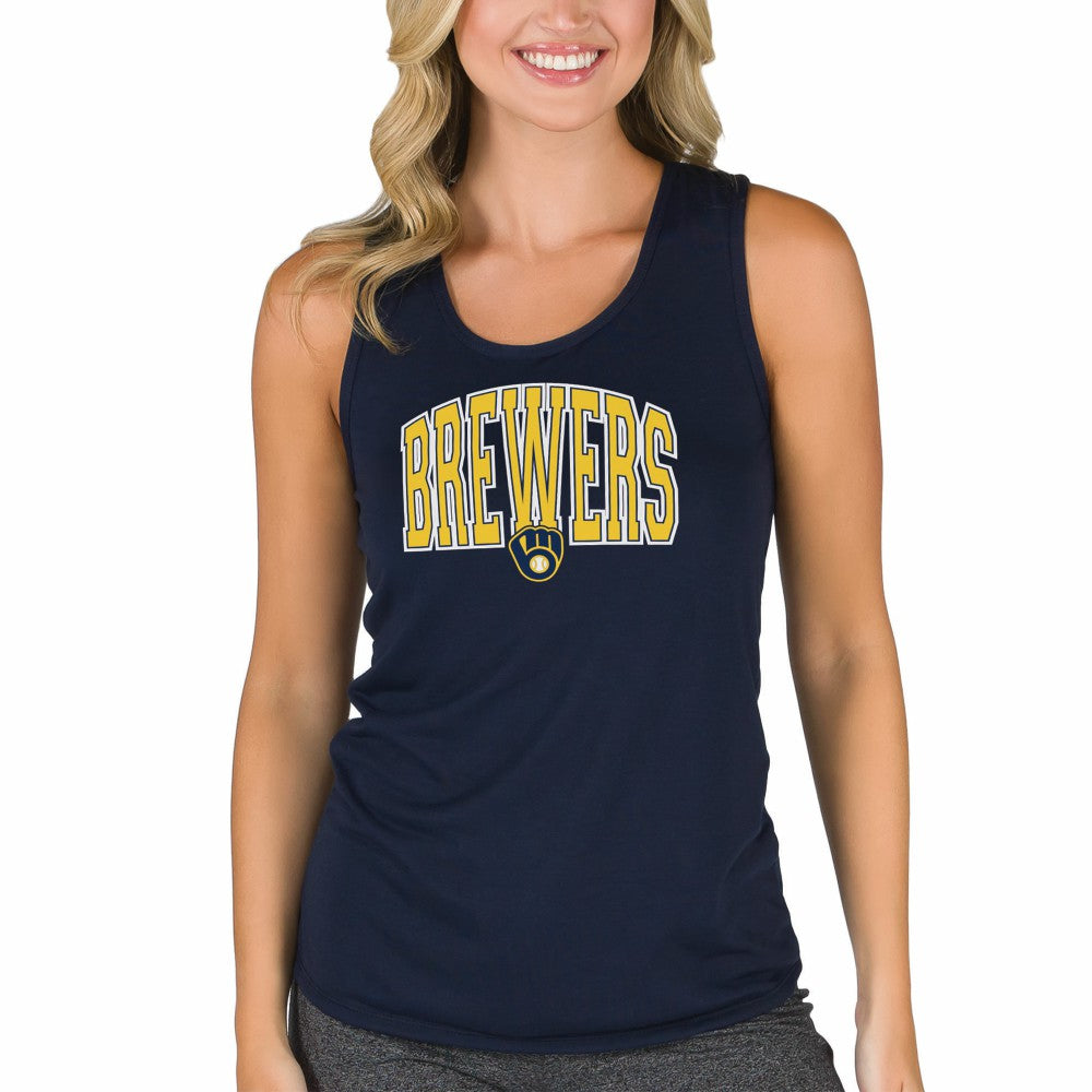 Milwaukee Brewers Concepts Sport Women's Marathon Racerback Tank Top - Navy Tanks