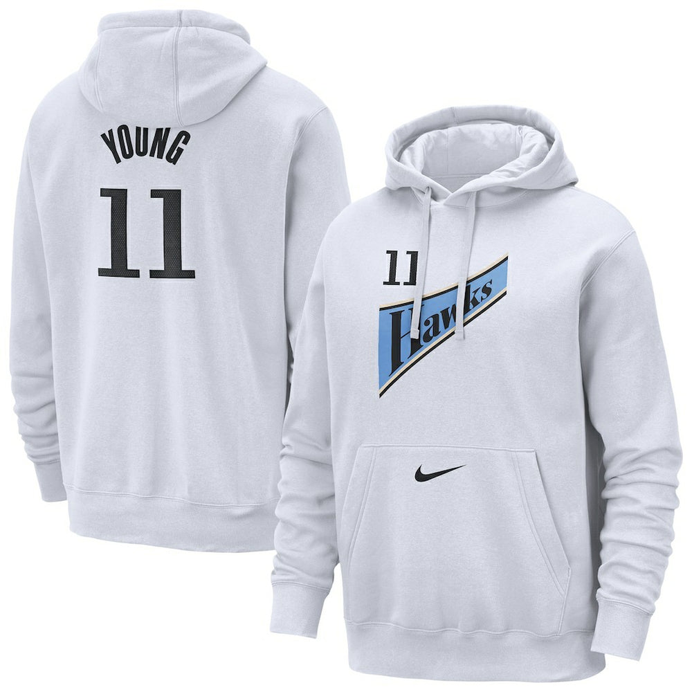 Trae Young Atlanta Hawks 2024/25 Name & Number Pullover Hoodie White - Nike