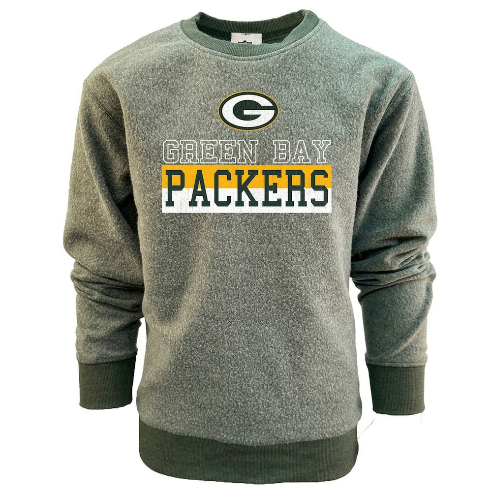 Green Bay Packers Wes & Willy Youth Reversible Fleece Pullover Sweatshirt - Green Pullover