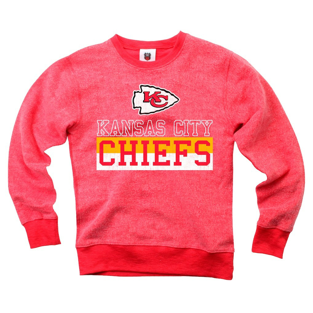 Kansas City Chiefs Wes & Willy Youth Reversible Fleece Pullover Sweatshirt - Red Pullover