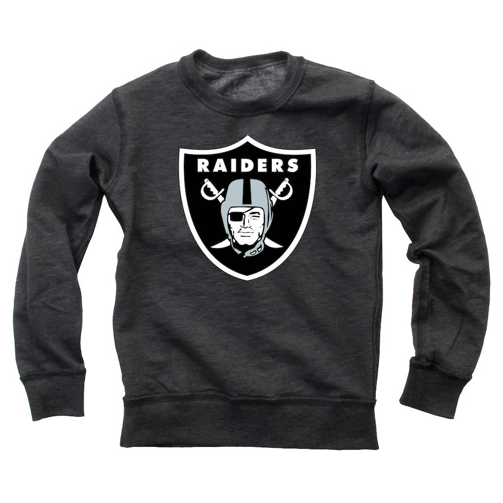 Las Vegas Raiders Wes & Willy Youth Reversible Fleece Pullover Sweatshirt - Black Pullover