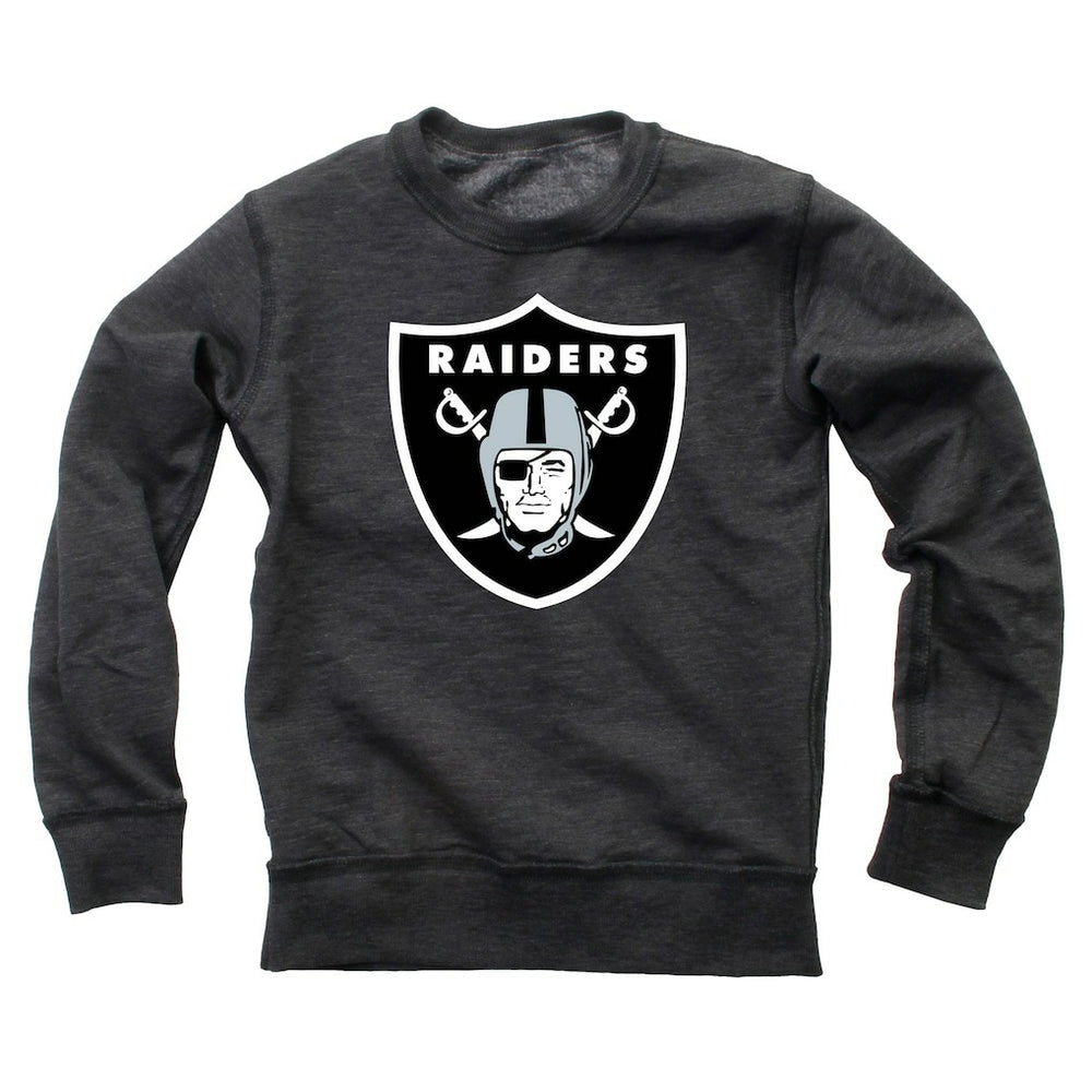 Las Vegas Raiders Wes & Willy Youth Reversible Fleece Pullover Sweatshirt - Black Pullover