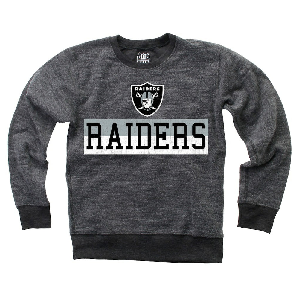 Las Vegas Raiders Wes & Willy Youth Reversible Fleece Pullover Sweatshirt - Black Pullover