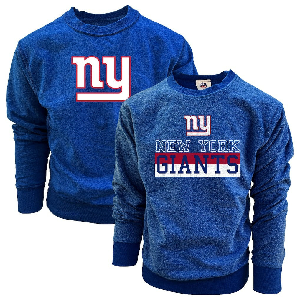 New York Giants Wes & Willy Youth Reversible Fleece Pullover Sweatshirt - Royal Pullover