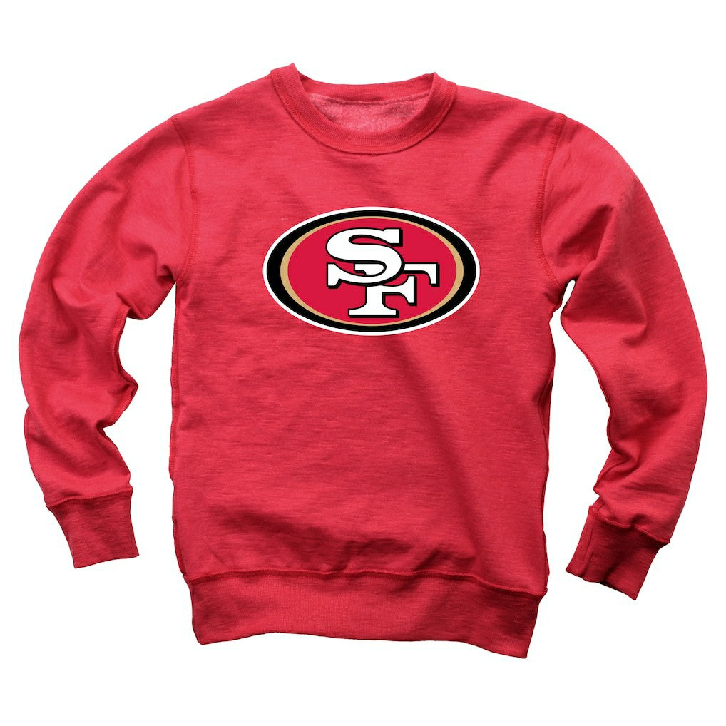 San Francisco 49ers Wes & Willy Youth Reversible Fleece Pullover Sweatshirt - Scarlet Pullover