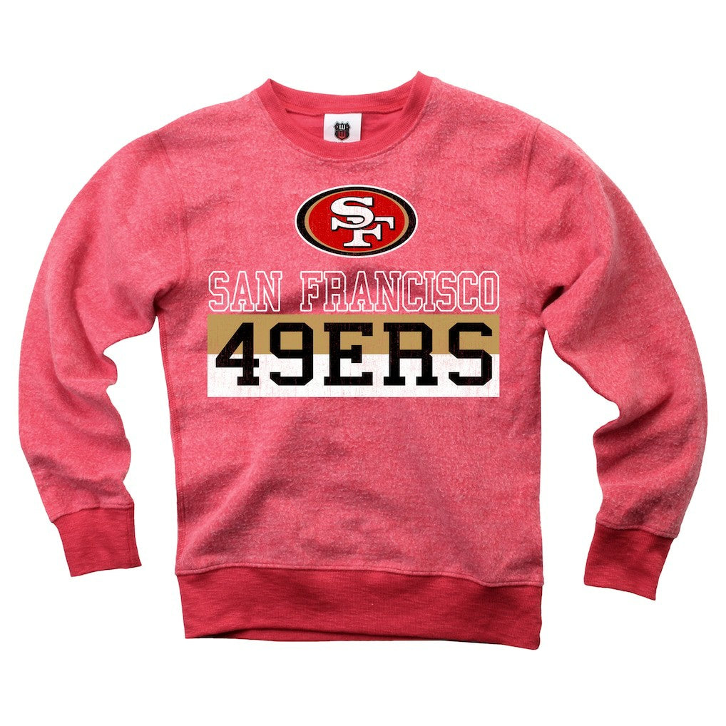 San Francisco 49ers Wes & Willy Youth Reversible Fleece Pullover Sweatshirt - Scarlet Pullover