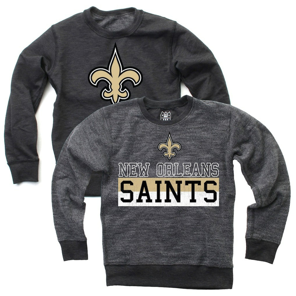 New Orleans Saints Wes & Willy Youth Reversible Fleece Pullover Sweatshirt - Black Pullover