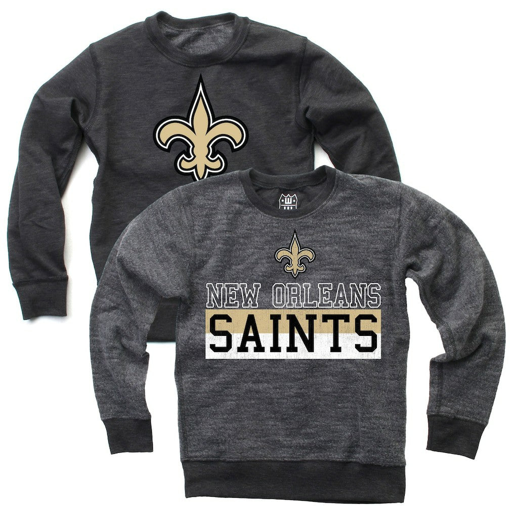 New Orleans Saints Wes & Willy Youth Reversible Fleece Pullover Sweatshirt - Black Pullover