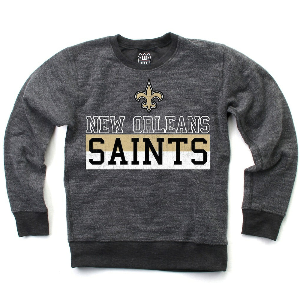 New Orleans Saints Wes & Willy Youth Reversible Fleece Pullover Sweatshirt - Black Pullover