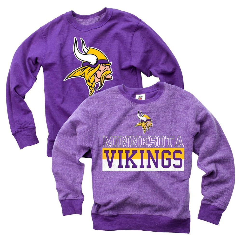 Minnesota Vikings Wes & Willy Youth Reversible Fleece Pullover Sweatshirt - Purple Pullover