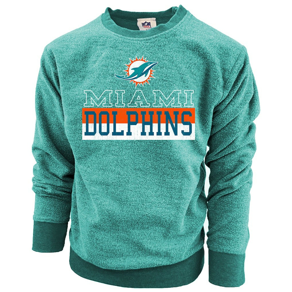 Miami Dolphins Wes & Willy Youth Reversible Fleece Pullover Sweatshirt - Aqua Pullover