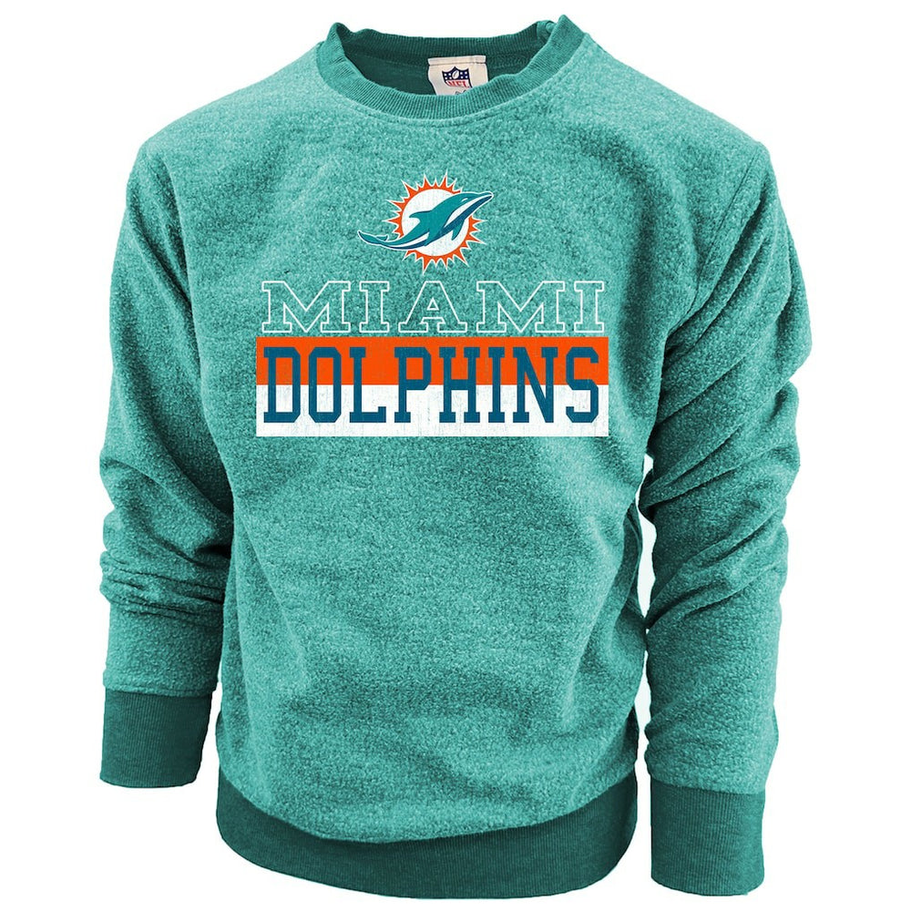 Miami Dolphins Wes & Willy Youth Reversible Fleece Pullover Sweatshirt - Aqua Pullover