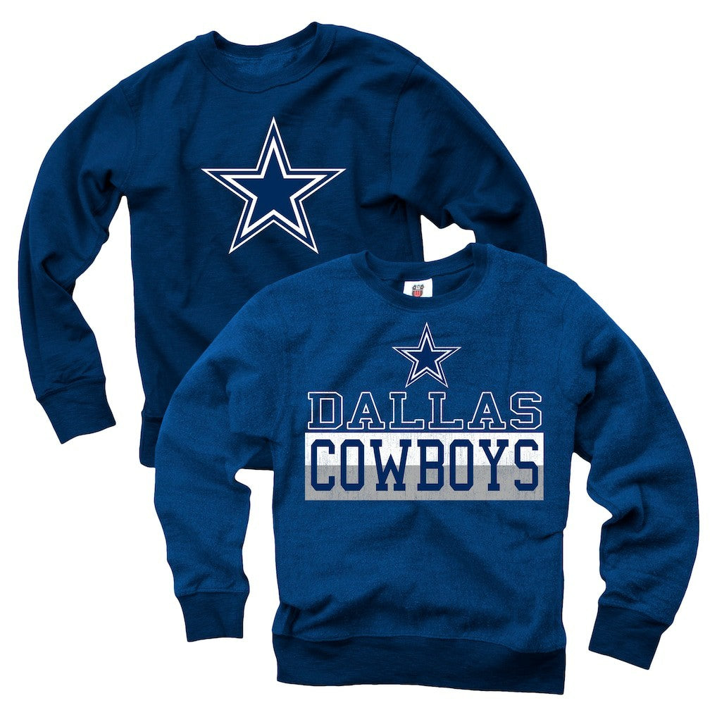Dallas Cowboys Wes & Willy Youth Reversible Fleece Pullover Sweatshirt - Navy Pullover
