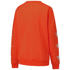 Cincinnati Bengals Gameday Couture Women's Rhinestone Star Sleeve Settle the Score Oversized Pullover Sweatshirt - Orange Pullover