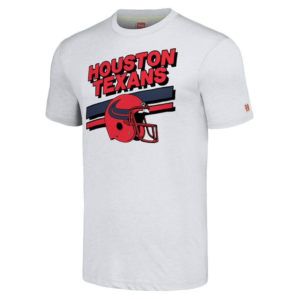 Houston Texans Homage Unisex Striped Tri-Blend T-Shirt - Gray T-shirts