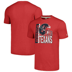Houston Texans Homage Unisex Helmet Stripe Tri-Blend T-Shirt - Red T-shirts