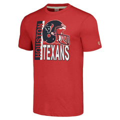 Houston Texans Homage Unisex Helmet Stripe Tri-Blend T-Shirt - Red T-shirts